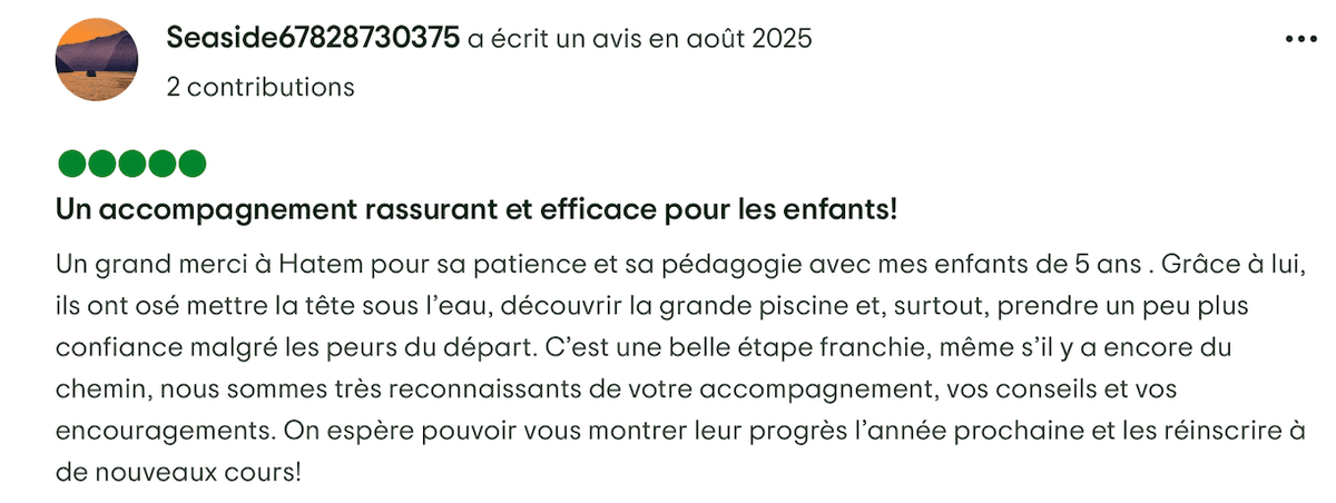 Avis Seaside — Août 2025 — 5 étoiles